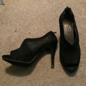 Black Moda Peep Toe Heels (7)